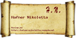 Hafner Nikoletta névjegykártya